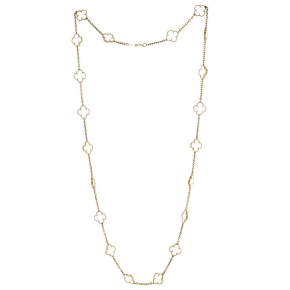 Van Cleef & Arpels Vintage Alhambra 20 Motifs Necklace 18K Yellow Gold and Rock - Picture 2 of 4